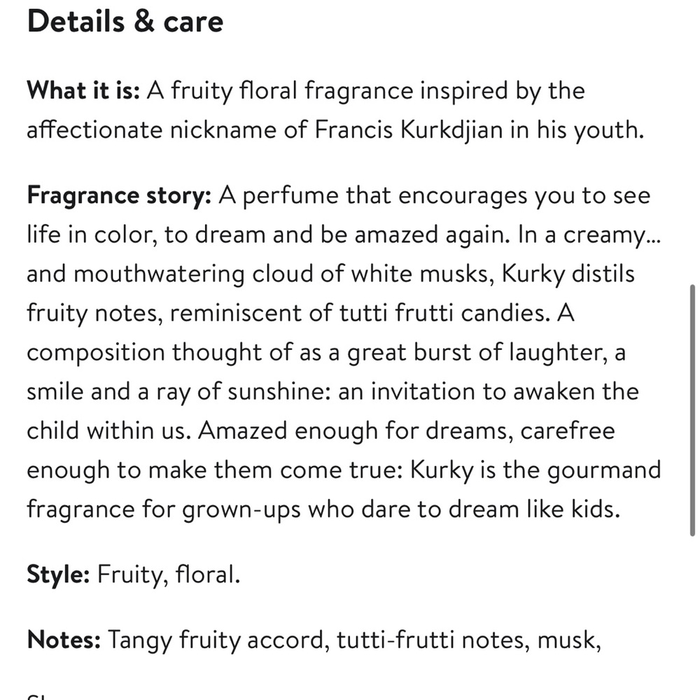 Maison Francis Kurkdjian Kurky Eau de Parfum Bottle - Peach and Gold - Picture 3 of 10